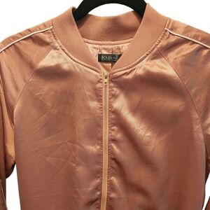Lightweight satin bomber jacket